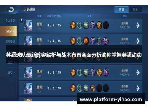 英超球队最新阵容解析与战术布置全面分析助你掌握英超动态